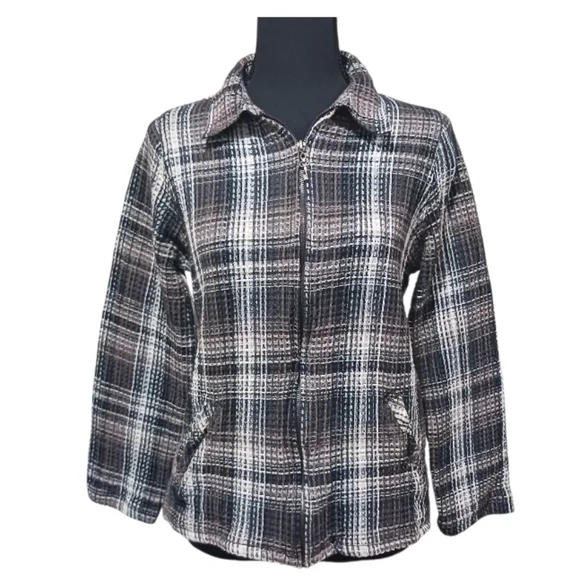 Vintage Ms. Lee Woven Plaid Shacket - Picture 1 of 7